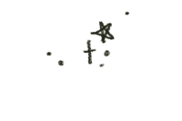 a drawing of a cross on a black background